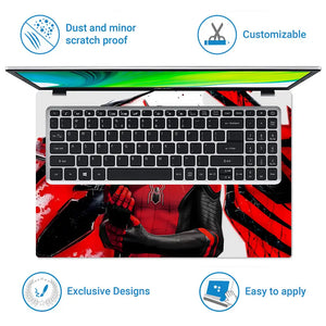 Dynamic Superhero Spider-man Red Action Laptop Skin - View 5