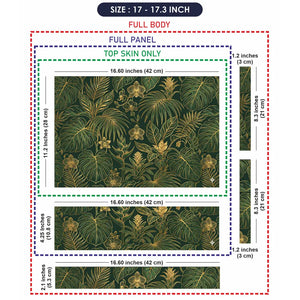 Elegant Tropical Leaves In Gold Laptop Skin - View 9