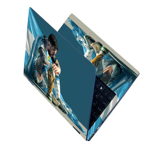 Emotional Soccer Legend With Trophy Laptop Skin - View 2