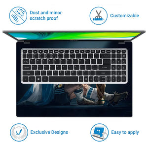 Emotional Soccer Star Reflecting On Victory Laptop Skin - View 5