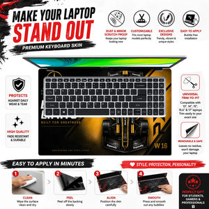 F1 Mercedes Gold Black W16 Laptop Skin - View 5