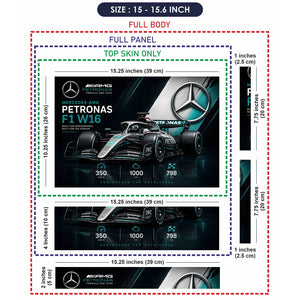 F1 Mercedes W16 Stats Podium Laptop Skin - View 8