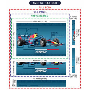 F1 Red Bull Neon Style Race Car Laptop Skin - View 6