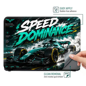 F1 Speed Dominance Velocity Racing Laptop Skin - View 4