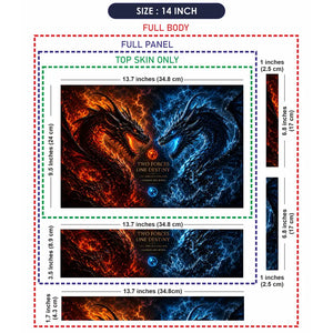 Fantasy Dragon Fire Ice Close Up Laptop Skin - View 7