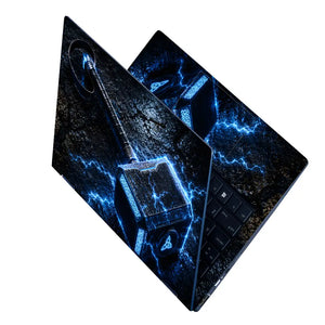 Fantasy Mjolnir Thor Hammer Blue Lightning Laptop Skin - View 2