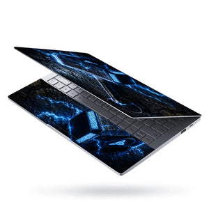 Fantasy Mjolnir Thor Hammer Blue Lightning Laptop Skin - View 3