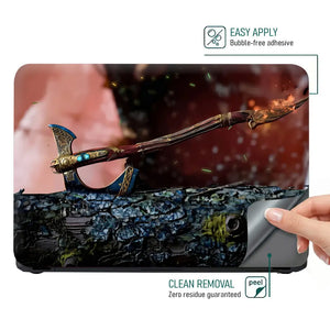 Fantasy Weapon On Rustic Background Laptop Skin - View 4