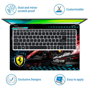 Ferrari F1 Scuderia Graffiti Dark Laptop Skin - View 5