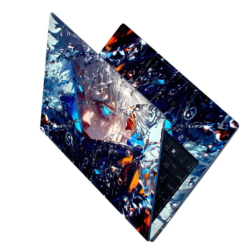 Futuristic Cyberpunk Warrior With Water Effects Laptop Skin - View 2