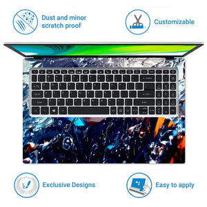 Futuristic Cyberpunk Warrior With Water Effects Laptop Skin - View 5