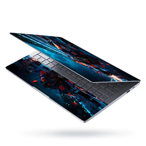 Futuristic Racing Car In Motion Laptop Skin - View 3