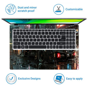 Futuristic Street Racer Laptop Skin - View 5
