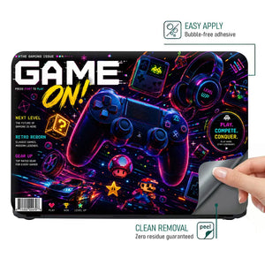 Gaming Arcade Game On Neon Laptop Skin - View 4