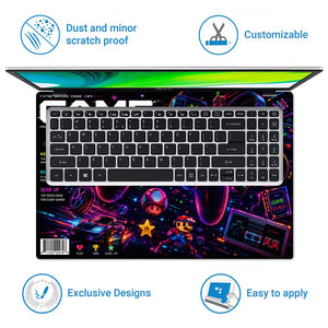 Gaming Arcade Game On Neon Laptop Skin - View 5