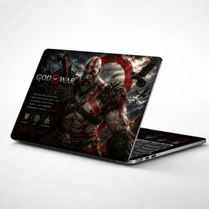 Gaming God Of War Kratos Axe Shoulder Crow Laptop Skin - View 1