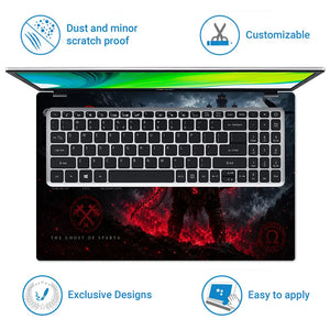 Gaming God Of War Kratos Castle Back View Laptop Skin - View 5