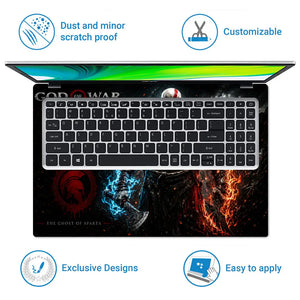 Gaming God Of War Kratos Dual Weapons Laptop Skin - View 5