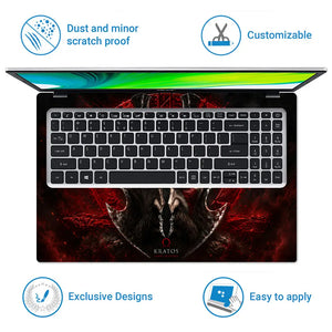 Gaming God Of War Kratos Helmet Death Crown Laptop Skin - View 5