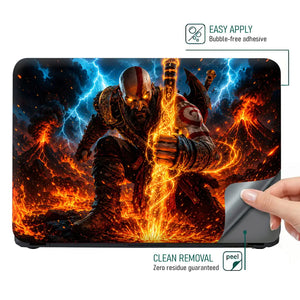 Gaming God Of War Kratos Lava Lightning Axe Glow Laptop Skin - View 4