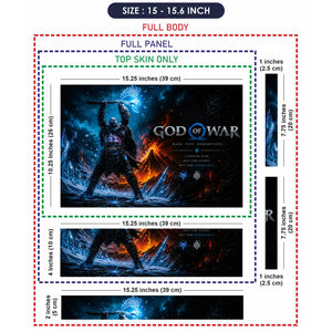 Gaming God Of War Kratos Lifting Axe Ice Laptop Skin - View 8