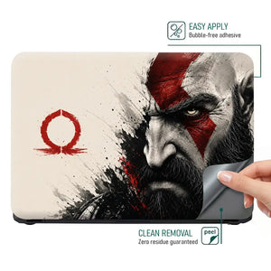 Gaming God Of War Kratos Omega Splash Face Laptop Skin - View 4