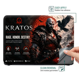 Gaming God Of War Kratos Raven Honor Destiny Laptop Skin - View 4