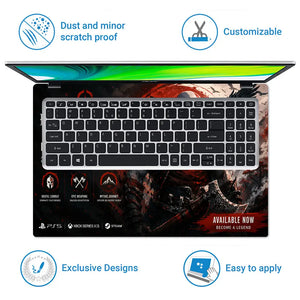Gaming God Of War Kratos Raven Honor Destiny Laptop Skin - View 5