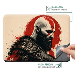 Gaming God Of War Kratos Red Sun Profile Laptop Skin - View 4