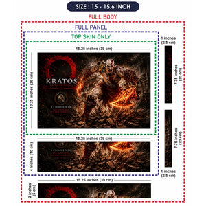 Gaming God Of War Kratos Roar Flame Laptop Skin - View 8