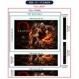 Gaming God Of War Kratos Roar Flame Laptop Skin - View 9