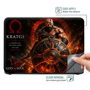 Gaming God Of War Kratos Shield Hammer Laptop Skin - View 4