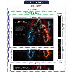 Gaming God Of War Kratos Skull Dual Weapons Laptop Skin - View 7