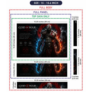 Gaming God Of War Kratos Skull Dual Weapons Laptop Skin - View 8