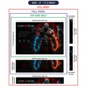 Gaming God Of War Kratos Skull Dual Weapons Laptop Skin - View 9