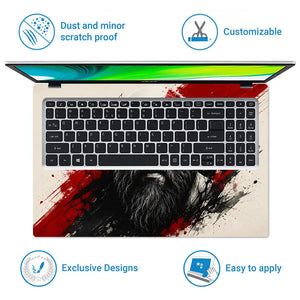 Gaming God Of War Kratos Splash Art Face Laptop Skin - View 5