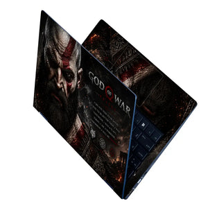 Gaming God Of War Kratos Stoic Quote Face Laptop Skin - View 2