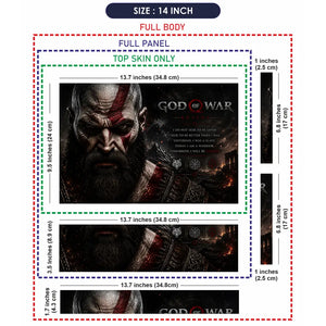 Gaming God Of War Kratos Stoic Quote Face Laptop Skin - View 7