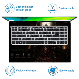 Gaming God Of War Kratos Throne Sitting Laptop Skin - View 5