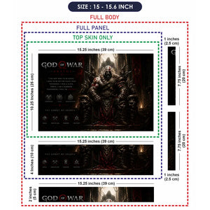 Gaming God Of War Kratos Throne Sitting Laptop Skin - View 8