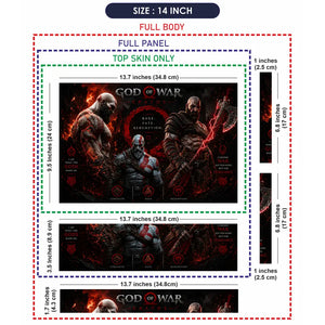 Gaming God Of War Kratos Trinity Past Present Laptop Skin - View 7