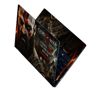 Gaming God Of War Kratos Vengeance Face Quote Laptop Skin - View 2