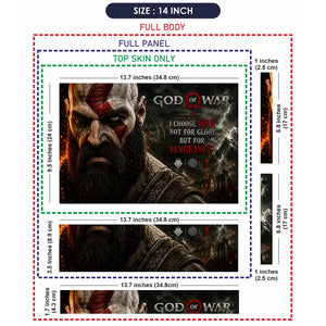 Gaming God Of War Kratos Vengeance Face Quote Laptop Skin - View 7