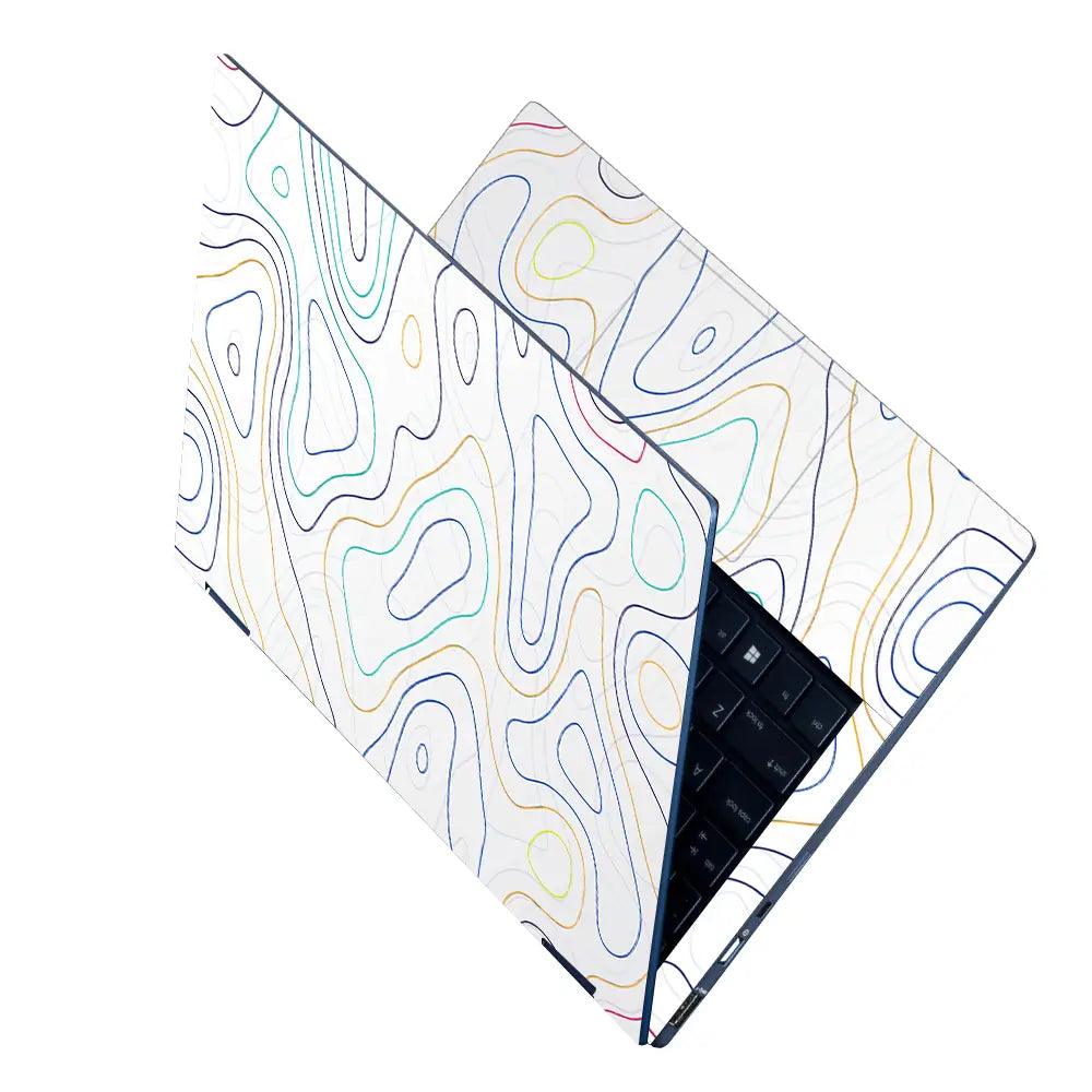 Geometric Abstract Lines On White Background Laptop Skin - View 2