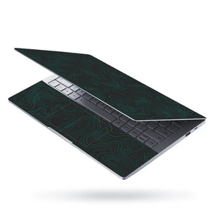 Geometric Lines On Black Background Laptop Skin - View 3