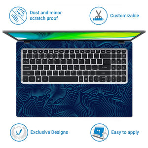 Geometric Lines On Dark Background Laptop Skin - View 5