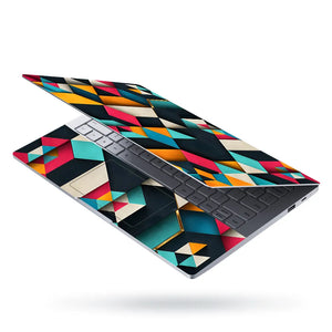 Geometric Relief Triangles Laptop Skin - View 3