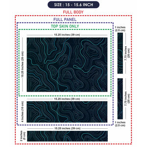 Geometric Waves On Dark Background Laptop Skin - View 8