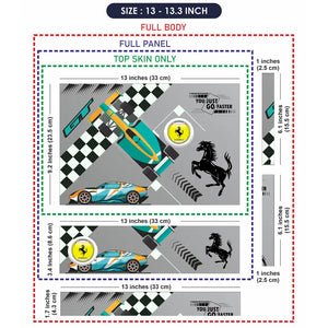 Go Faster Teal & Orange Racing Car Laptop Skin - View 6