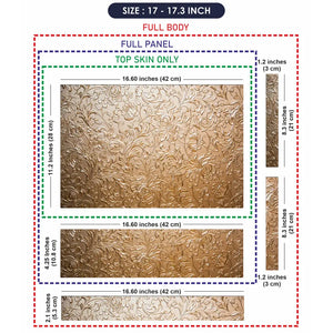Gold Baroque Floral - Metallic and Textured Finish Laptop Skin - View 9